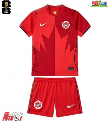 Canadá Primera Equipación Niños Mundial 2026 Manga Corta (+ Pantalones cortos)